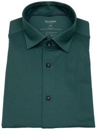 OLYMP Hemd - Level 5 Body Fit - 24/7 Flex Jersey - dunkelgrün