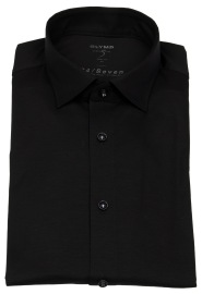 OLYMP Shirt - Level 5 Body Fit - 24/7 Flex Jersey - Black - Extra Long Sleeve 69cm