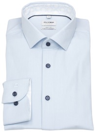OLYMP Hemd - Level 5 Body Fit - Climate Control - Kontrastknöpfe - hellblau