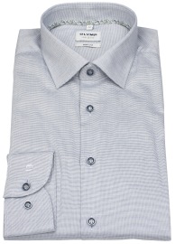 OLYMP Hemd - Level 5 Body Fit - Print - dunkelblau / weiß