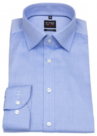 OLYMP Hemd - Level 5 Body Fit - Under Button Down - Diamant Twill - blau