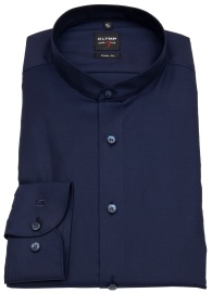 OLYMP Shirt - Level 5 - Banded Collar - Twill - Besonders Opaque - Blue - w/o OP