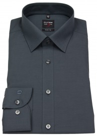 OLYMP Shirt - Level Five Body Fit - Chambray - Anthracite - 69cm Sleeve