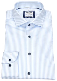 OLYMP Hemd - Level Five Body Fit - Kontrastknöpfe - hellblau / weiß - 69cm Arm - ohne OVP