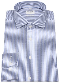 OLYMP Hemd - Level Five Body Fit - Streifen - dunkelblau / weiß