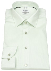 OLYMP Hemd - Level Five Body Fit - Struktur - grün - extra langer 69cm Arm