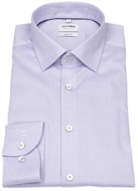 OLYMP Hemd - Level Five Body Fit - Struktur - lila - extra langer 69cm Arm