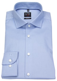 OLYMP Shirt - Level Five Body Fit - Twill - Striped - Light Blue - w/o OP