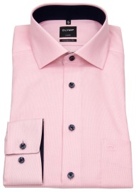 OLYMP Shirt - Luxor Modern Fit - Faux Uni - Rose / White - w/o OP