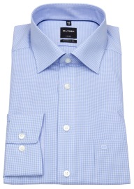 OLYMP Hemd - Luxor Modern Fit - fein kariert - hellblau / weiß - ohne OVP