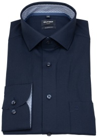 OLYMP Hemd - Luxor Modern Fit - Patch - dunkelblau - extra langer 69cm Arm