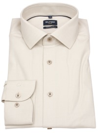 OLYMP Hemd - Modern Fit - 24/7 Climate Control - Kentkragen - beige