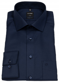 OLYMP Hemd - Modern Fit - Kentkragen - Feintwill - blickdicht - dunkelblau