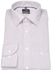 OLYMP Hemd - Modern Fit - Kentkragen - Print - lila / weiß