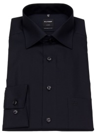 OLYMP Shirt - Modern Fit - Kent Collar - Black - Extra Long Sleeve 69cm - w/o OP