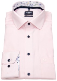 OLYMP Hemd - Modern Fit - Struktur - Kontrastknöpfe - rosé - extra langer 69cm Arm - ohne OVP