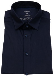 OLYMP Hemd - No. 6 Super Slim - 24/7 Flex Jersey - dunkelblau