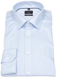 OLYMP Hemd - No. Six Super Slim - Struktur - hellblau - extra langer 69cm Arm