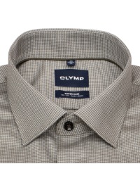 OLYMP Hemd - No. Six Super Slim - Struktur - Kontrastknöpfe - braun / weiß - Thumbnail ID: arimw14nqu