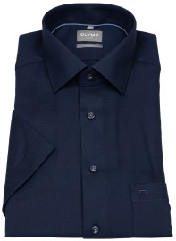 OLYMP Kurzarmhemd - Comfort Fit - Struktur - dunkelblau