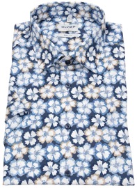 OLYMP Kurzarmhemd - Level 5 Body Fit - Print - Floral - mehrfarbig - ohne OVP