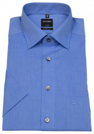 OLYMP Kurzarmhemd - Modern Fit - Chambray - blau
