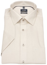 OLYMP Kurzarmhemd - Modern Fit - Kentkragen - AirCon - beige