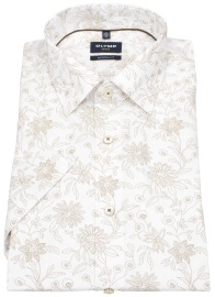 OLYMP Kurzarmhemd - Modern Fit - Print - beige / weiß - Thumbnail ID: arim4361s8