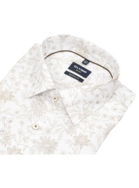 OLYMP Kurzarmhemd - Modern Fit - Print - beige / weiß - Thumbnail ID: arimddmtfm