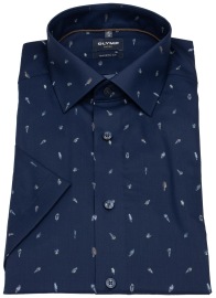 OLYMP Kurzarmhemd - Modern Fit - Print - Eiswaffeln - dunkelblau - Thumbnail ID: arim83sw4w