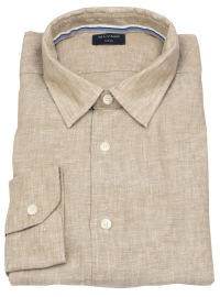 OLYMP Leinenhemd - Regular Fit - Casual - Kentkragen - beige