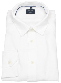 OLYMP Leinenhemd - Regular Fit - Casual - Kentkragen - weiß