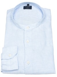 OLYMP Leinenhemd - Regular Fit - Casual - Stehkragen - hellblau