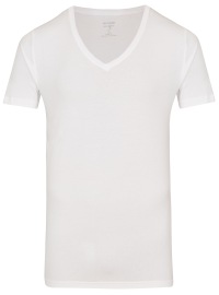 OLYMP Level Five Body Fit - T-Shirt - V-neck - White - w/o OP