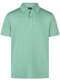 OLYMP Poloshirt - Regular Fit - Casual - Leinen - grün