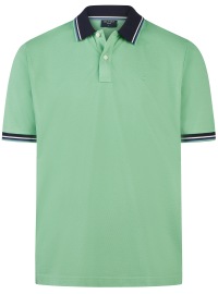 OLYMP Poloshirt - Regular Fit - Piqué - Kontrastkragen - hellgrün