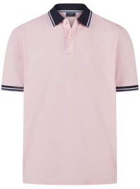 OLYMP Poloshirt - Regular Fit - Piqué - Kontrastkragen - rosé