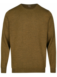 OLYMP Pullover - Merinowolle - Rundhals - braun