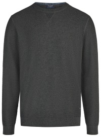 OLYMP Pullover - Rundhals-Ausschnitt - Strick - Struktur - anthrazit