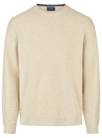 OLYMP Pullover - Rundhals-Ausschnitt - Strick - Struktur - beige
