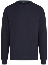 OLYMP Pullover - Rundhals-Ausschnitt - Strick - Struktur - dunkelblau