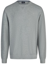 OLYMP Pullover - Rundhals-Ausschnitt - Strick - Struktur - grau