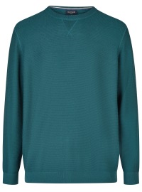 OLYMP Pullover - Rundhals-Ausschnitt - Strick - Struktur - grün