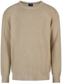 OLYMP Pullover - Rundhals-Ausschnitt - Strick - Struktur - helles beige