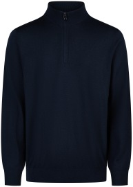 OLYMP Pullover - Troyer mit Reissverschluss - Merinowolle - dunkelblau