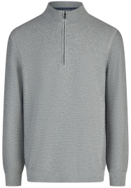 OLYMP Pullover - Troyer mit Reissverschluss - Struktur - grau
