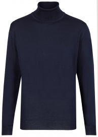 OLYMP Rollkragenpullover - Regular Fit - Merinowolle - dunkelblau