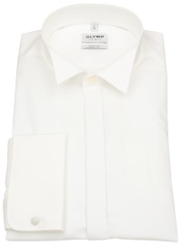 OLYMP Smokinghemd - Level 5 Body Fit - Kläppchenkragen - Umschlagman. - hellbeige