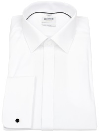 OLYMP Gala Shirt - Level Five Body Fit - Double Cuff - White - w/o OP