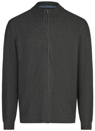 OLYMP Strickjacke - Reissverschluss - Struktur - anthrazit